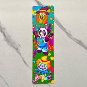 VTG Lisa Frank Halloween panda, witch, and scarecrow bookmark